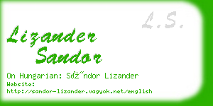 lizander sandor business card